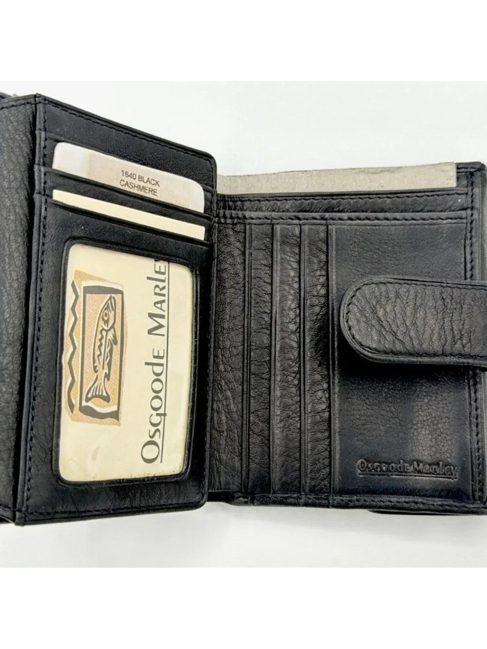 Osgoode Marley Extra Page BillFold Wallet, Black Cashmere, NWT, 1640